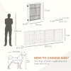PawHut Freestanding Pet Gate 4 Panel Wooden Dog Barrier Foldable Safety Fence with Support Feet 264cm Long 77cm Tall for Doorway Stairs White