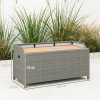 Outsunny PE Rattan Outdoor Storage Bench, Aluminium Garden Bench with Storage Underneath w/ Zipped Inner Lining, Rods for Deck, Grey