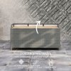 Outsunny PE Rattan Outdoor Storage Bench, Aluminium Garden Bench with Storage Underneath w/ Zipped Inner Lining, Rods for Deck, Grey
