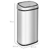 HOMCOM 68L Sensor Dustbin Stainless Steel Automatic Kitchen Waste Bin Silver