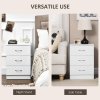 HOMCOM Bedside Table with 3 Drawers, Modern Wood Nightstand, Side Table with Anti-tipping Design for Bedroom, White