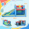 AIYAPLAY Bouncy Castle, Inflatable Bounce House with 550W Blower, Basketball Hoop, Long Slide, Dart Board, Carrying Bag, for Party, Park, Ages 3-8, 385 x 290 x 180 cm