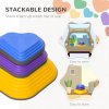 AIYAPLAY Kids Stepping Stones, 6 Piece Balance Stepping Stones for Kids, Heart-Shaped Non-Slip Stackable River Stones, Sensory Toy for Balance and Motor Skills, Indoor Outdoor Obstacle Courses