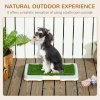 PawHut Dog Toilet, Puppy Training Pad Indoor, Portable Puppy Pad with Artificial Grass, Grid Panel, Tray, 46.5 x 34cm