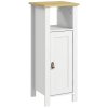 kleankin Slim Bathroom Storage Unit with Open Shelf, Bathroom Storage Cabinet with Beadboard Door and Adjustable Shelf, 32 x 30 x 80 cm, White