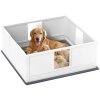 PawHut Whelping Box for Dogs, Dog Whelping Box Dog Playpen Fence Exercise Play Pen with Waterproof Washable Whelping Pad, Adjustable Entrance, Non-Slip Pads, for Large Dogs and Puppies, 124 x 120cm