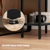 HOMCOM Side Table with 3-Tier Storage, Small Bedside Table, Sofa End Table with Steel Frame for Living Room, Bedroom