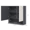 kleankin Bathroom Mirror Cabinet, Wall Mounted Bathroom Storage Cupboard with Adjustable Shelves, 55W x 17D x 55Hcm
