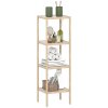 HOMCOM 4-Tier Bamboo Bathroom Storage Shelves, Freestanding Storage Shelving Unit, Multifunctional Display Plants Stand Shelf Rack Organiser