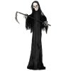 HOMCOM 183cm Life Size Animated Grim Reaper Halloween Decorations Outdoor Indoor, Scary Halloween Animatronics Decor with Sound Touch Activated, Animated Prop with Light Up Eyes for House Garden