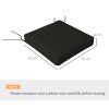 Outsunny Set of 4 Outdoor Seat Cushions with Ties, Water Repellent Seat Pads for Garden Patio Kitchen Office Chairs, Black