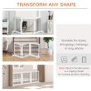 PawHut Freestanding Dog Cate, Foldable Wooden Pet Gate with  - 61cm Tall, for Stairways, Doorways, Hallways, Small Dogs - White