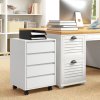 HOMCOM Mobile Filing Cabinet with 4 Drawers, Under Desk Storage Cabinet for Home Office, White