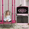 AIYAPLAY 4.6ft Kids Trampoline with Safety Enclosure Net, Recreational Toddler Trampoline for Indoor Outdoor Use, Ages 3-6 Years, Sun Pattern