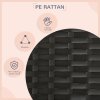 PawHut Rattan Dog House, Extendable Outdoor Wicker Dog Bed w/ Water-Resistant Roof, Removable Cushion, for Small and Medium Dogs - Grey