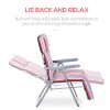 Outsunny Reclining Garden Chair Set of 2, 5-Level Adjustable Zero Gravity Chairs with Cushions, Folding Sun Lounger Garden Recliner Chairs with Armrests for Outdoor, Patio, Red Stripe