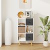 HOMCOM Freestanding 6 Cube Storage Cabinet Unit w/ 3 Fabric Drawers Handles Home Office Organisation Shelves Furniture