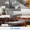 HOMCOM Single Sofa Bed, 1 Person Sleeper Foldable Lounge with Pillow