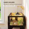 PawHut Wooden Tortoise House with Storage Shelf, Tortoise Enclosure Habitat with Clear Windows, Lamp Holder, Openable Top, Built-in Tray, for Indoor Use, Yellow