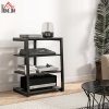 HOMCOM HiFi Stand, 4-Tier Media Storage Shelf with Adjustable Shelves, Power Strip Rack for Router, Record Player, Printer, Industrial TV Stand for up to 28 Inch TVs
