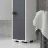 kleankin 180cm Tall Bathroom Cabinet, Slim Bathroom Storage Cabinet with 4 Open Shelves, 2 Door Cupboards and Adjustable Shelves