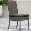 Outsunny 4 Pieces PE Rattan Garden Chairs with Cushion, Patio Wicker Dining Chairs with Backrest for Patio, Deck, Garden, Dark Grey