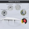 Outsunny Pop Up Gazebo 3 x 6m, Foldable Canopy Tent, Height Adjustable Wedding Awning Canopy w/ Carrying Bag, White