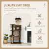 PawHut 136cm Cat Tree for Indoor Cats, Cat Tower with Scratching Posts, Hammock, Toy Ball, Cat House, Platforms - Brown