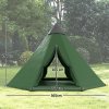 Outsunny 6 Men Tipi Tent, Camping Tent with Mesh Windows, Sewn-in Floor, Two Doors and Carry Bag, Easy Set Up, for Hiking Picnics Outdoor Night, Green