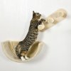 PawHut 4PCs Wall Mounted Cat Tree Cat Wall Shelves Furniture Climbing Shelf Set Kitten Activity Centre w/ Hammock, Scratching Post - Beige