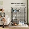 PawHut Cat Cage Indoor, DIY 4 Tier Wire Cat Enclosure with Hammock, Ramps, Doors, Jumping Platforms, Detachable Catio Indoor for 1-3 Cats, 105 x 105 x 140 cm, Black