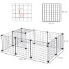 PawHut DIY Pet Playpen Metal Wire Fence 12 Panel Enclosure Indoor Outdoor Guinea Pig Bunny Small Animals Cage Black