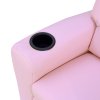HOMCOM Kids Recliner, PU Leather Kids Armchair, Child Chair, Toddler Armchair with Adjustable Backrest, Footrest, Padded Headrest, Cup Holder, Pink