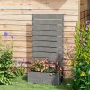 Outsunny Garden Planter with Trellis for Climbing Plants, Vines, Flowers, Freestanding Raised Bed for Garden, Outdoor, Patio, Planter Box with Drainage Gap, 72x38x150cm, Dark Grey