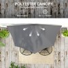 Outsunny 3(m) Half Parasol, Semi Round Umbrella with Metal Frame, Crank Handle for Balcony, Garden, Dark Grey