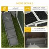 PawHut Rabbit Hutch with Run Wooden Guinea Pig Hutch Outdoor Bunny Cage Hide House with Sliding Tray, Hay Rack, Ramp, 156 x 58 x 68cm, Grey