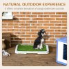 PawHut Dog Toilet, Puppy Training Pad Indoor, Portable Puppy Pad with Artificial Grass, Grid Panel, Tray, 63 x 48.5cm