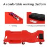 DURHAND Mechanic Vehicle Creeper Under Car Repair Padded Headrest Rolling Moulded Workshop Garage Assistance with Tool Tray, Red