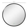 kleankin Large Modern Round Mirror, Wall-mounted Bathroom Mirror, Vintage Art Makeup Mirror for Entryways, Black, 40x40 cm