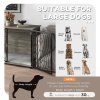 PawHut Dog Crate Furniture, Dog Cage End Table with Large Top, Soft Washable Cushion, Lockable Front Door, Wire Mesh Ventilation, Indoor Pet Crate for Large Sized, 100 x 60 x 74cm - Grey