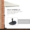 Outsunny Balcony Half Parasol Semi Round Umbrella Patio Crank Handle (2.3 m, Beige)- NO BASE INCLUDED