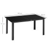 Outsunny Outdoor Dining Table for 6, Aluminium Rectangular Garden Table with Tempered Glass Tabletop for Yard, Deck, Patio, 150 x 90 x 74 cm, Black