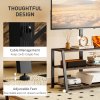 HOMCOM TV Stand Cabinet with Swivel Bracket for 32 - 65 Inch TVs, Industrial TV Cabinet with Open Shelves, Cable Management, Trapezoid-Shaped Steel Frame for Living Room, Bedroom, Rustic Brown