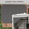 Outsunny 3 x 4m Pergola, Lean to Garden Gazebo with UV-Resistant Canopy and Metal Frame, Outdoor Sun Shade Shelter for Porch, Patio, Deck, Grey