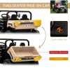 HOMCOM 2 Seater Kids Ride On Car with Electric Bucket, 12V Battery Powered Electric UTV with Shovel, Parental Remote, 4 Spring Suspension Wheels, Working Horn, Music - Yellow