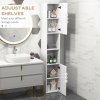 kleankin High Gloss Bathroom Cabinet, Free Standing Storage Cupboard with Doors and Adjustable Shelves, White