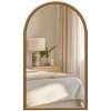 HOMCOM Arched Wall Mirror, 110 x 65 cm Arch Mirror for Living Room, Bedroom, Hallway, Dark Brown
