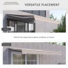 Outsunny 3.5 x 2.5m Electric Garden Door Awning Half Cassette Outdoor Retractable Canopy Patio Shelter w/ Remote Controller Cream White