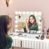 HOMCOM Hollywood Vanity Mirror with Lights, Large 63x50 cm Lighted Makeup Mirror with 3 Colour, 14 LED Bulbs, 10X Magnifying, USB Charging Port, Phone Holder, 360?? Rotation, Touch Screen