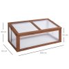 Outsunny Wooden Cold Frame, Small Polycarbonate Greenhouse for Plants with Openable & Tilted Top Cover, Brown, 100 x 65 x 40cm